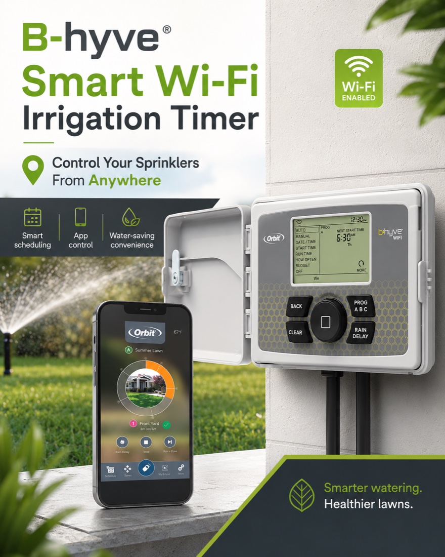 Orbit B-hyve smart Wi-Fi irrigation timer with phone app control