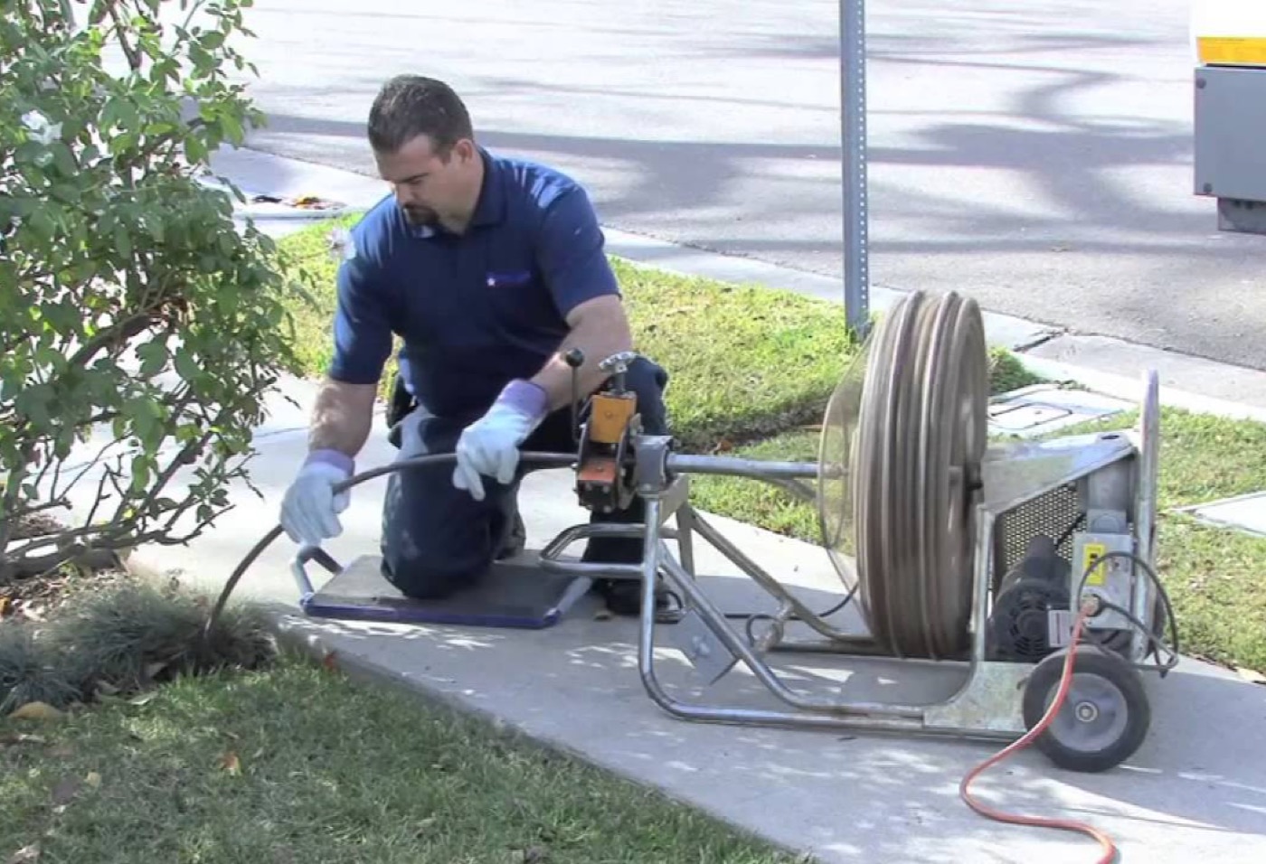 Drainage cleaning in Ponte Vedra & Jacksonville — Aqua Premier clearing a clogged drain line with high-pressure jetting