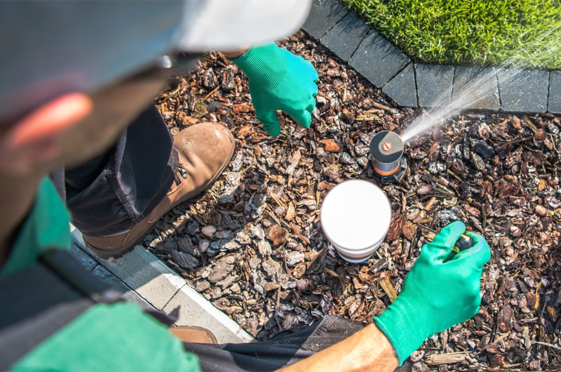 Sprinkler tune-up on a new Nocatee home